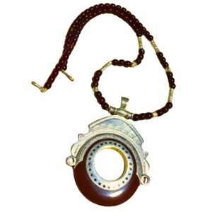 Silver and Carnelian African Ethnic Necklace/Pendant